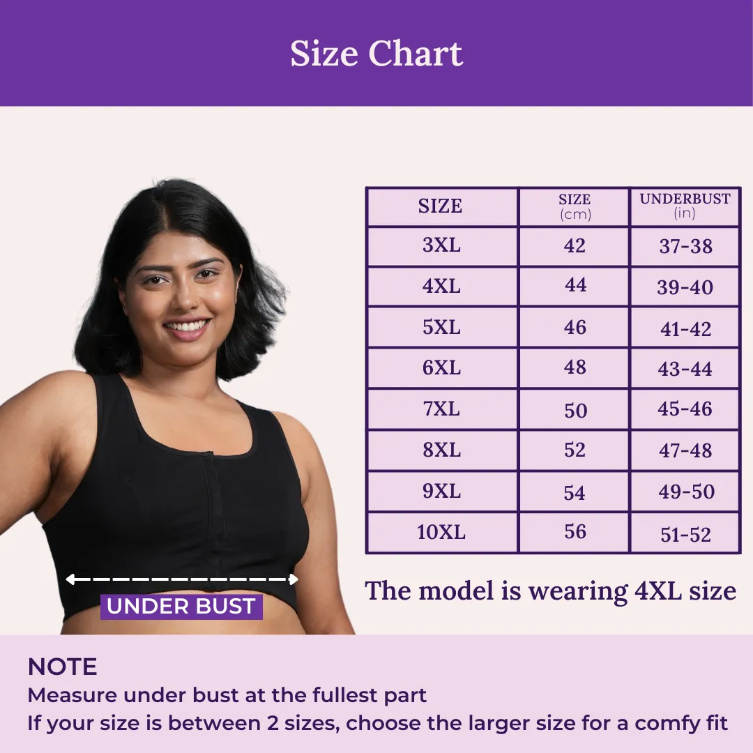 Front Open Button Bra for Plus Size | Non Padded | Non Wired | Racerback | High Back Rise | Full Coverage | Pack Of 2 - Image 3