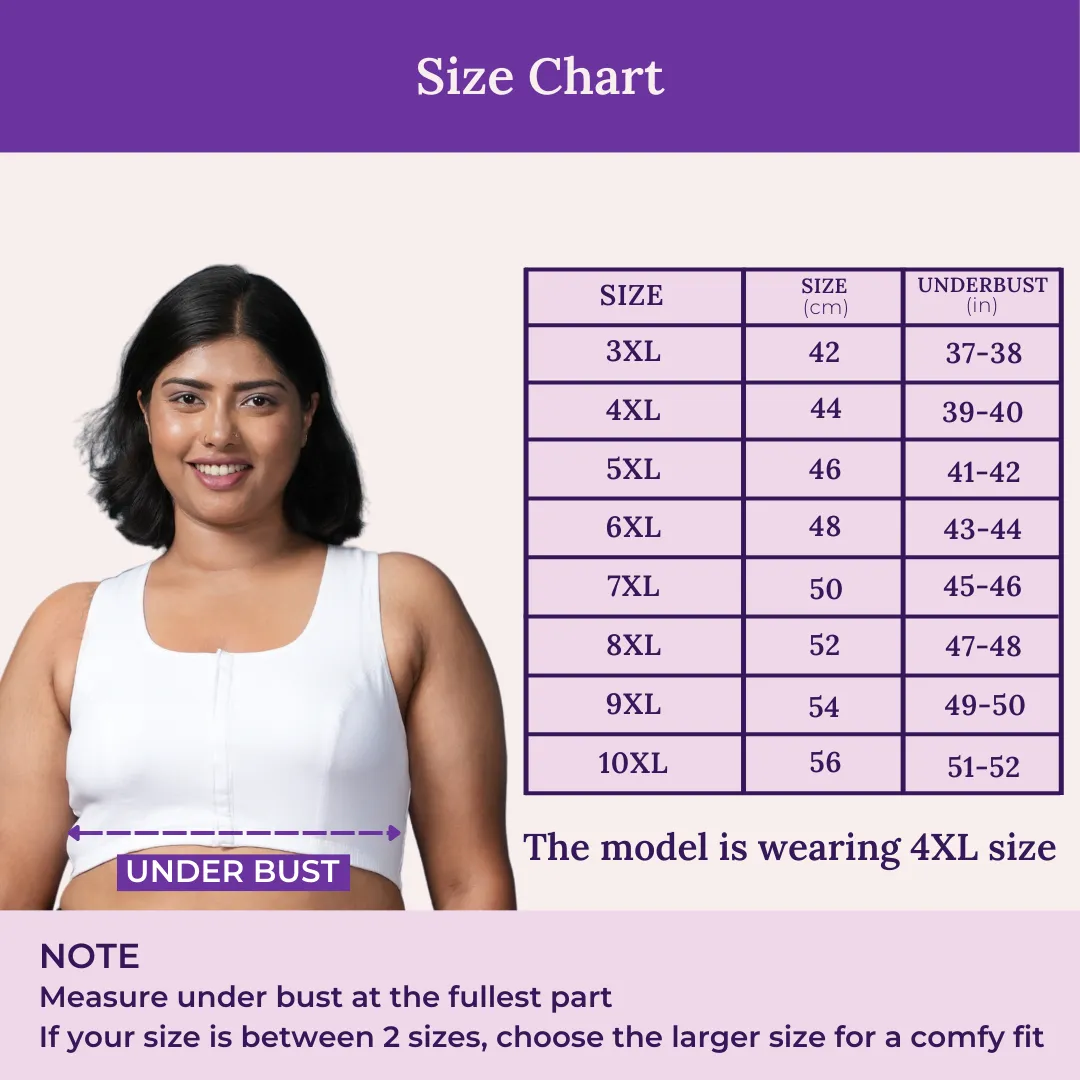 Front Open Button Bra for Plus Size | Non Padded | Non Wired | Racerback | High Back Rise | Full Coverage | Pack Of 3 - Image 3