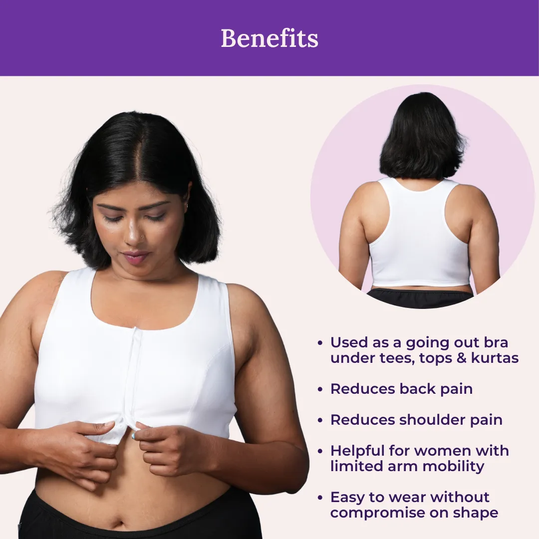 Front Open Button Bra for Plus Size | Non Padded | Non Wired | Racerback | High Back Rise | Full Coverage | Pack Of 3 - Image 4