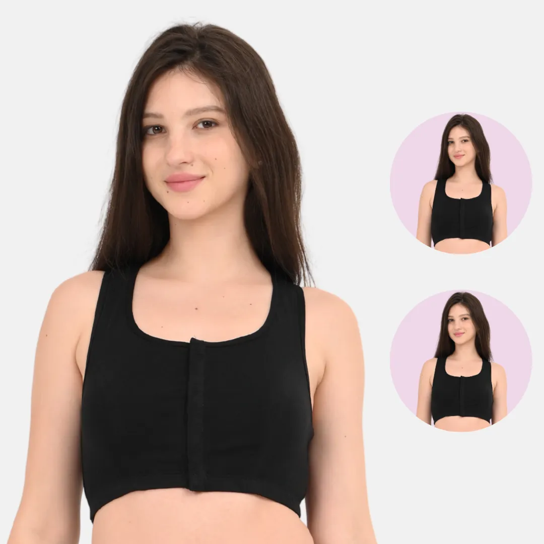 Front Open Bra | Non Padded | Non Wired | Full Coverage | Racerback | High Back Rise | Pack Of 2 - Image 13