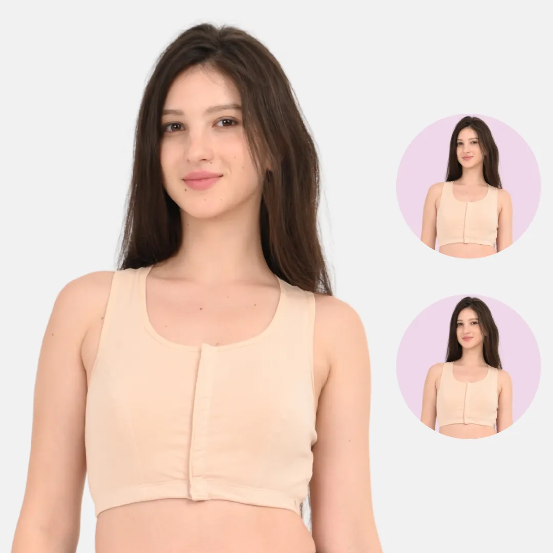Front Open Bra | Non Padded | Non Wired | Full Coverage | Racerback | High Back Rise | Pack Of 2 - Image 15