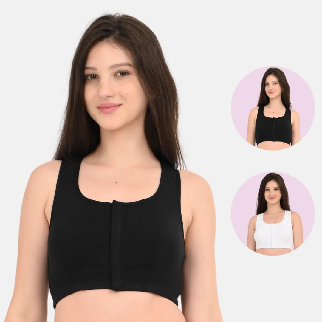 Front Open Bra | Non Padded | Non Wired | Full Coverage | Racerback | High Back Rise | Pack Of 2 - Image 17