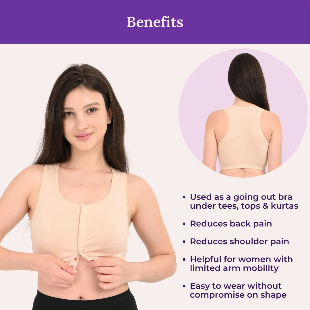 Front Open Bra | Non Padded | Non Wired | Full Coverage | Racerback | High Back Rise | Pack Of 2 - Image 4