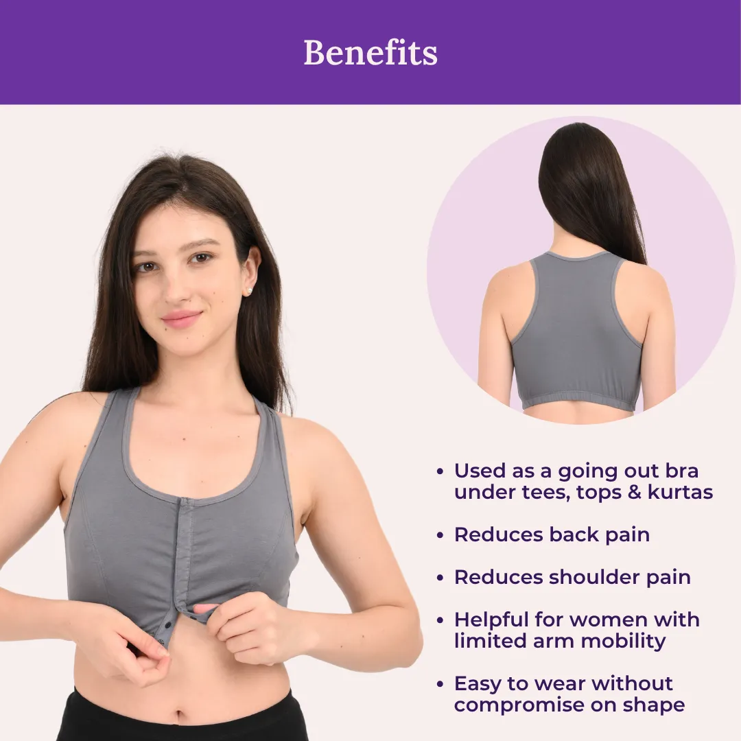 Front Open Bra | Non Padded | Non Wired | Full Coverage | Racerback | High Back Rise | Pack Of 3 - Image 4