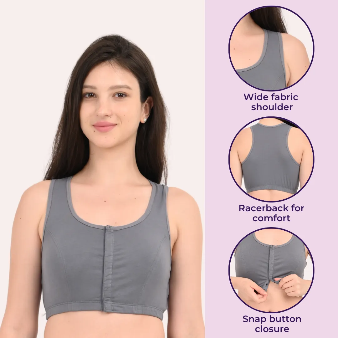 Front Open Bra | Non Padded | Non Wired | Full Coverage | Racerback | High Back Rise | Pack Of 3 - Image 8