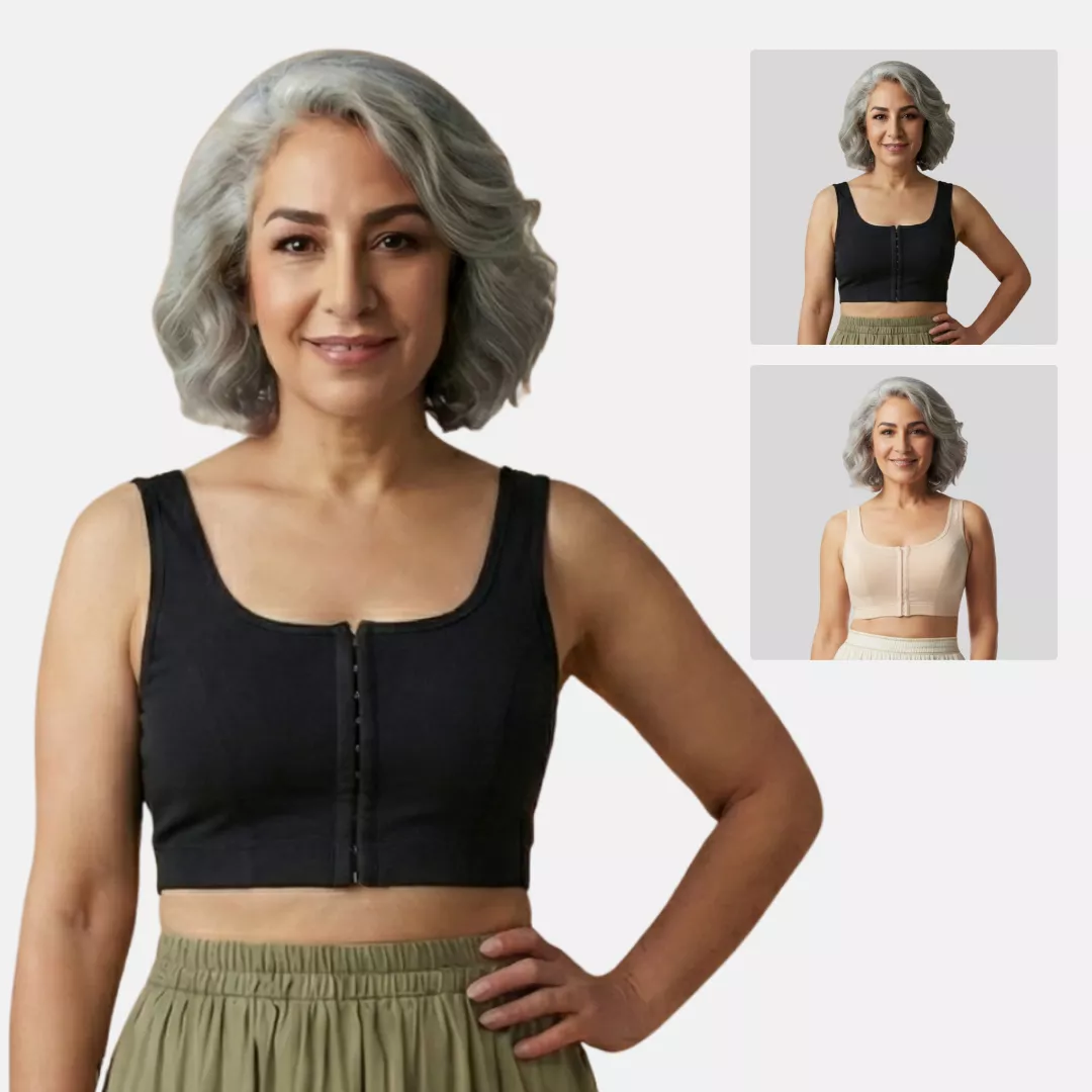 Front Hook Bra | Non-Padded | Non-Wired | Full Coverage | U-Back | Pack of 2 - Image 12