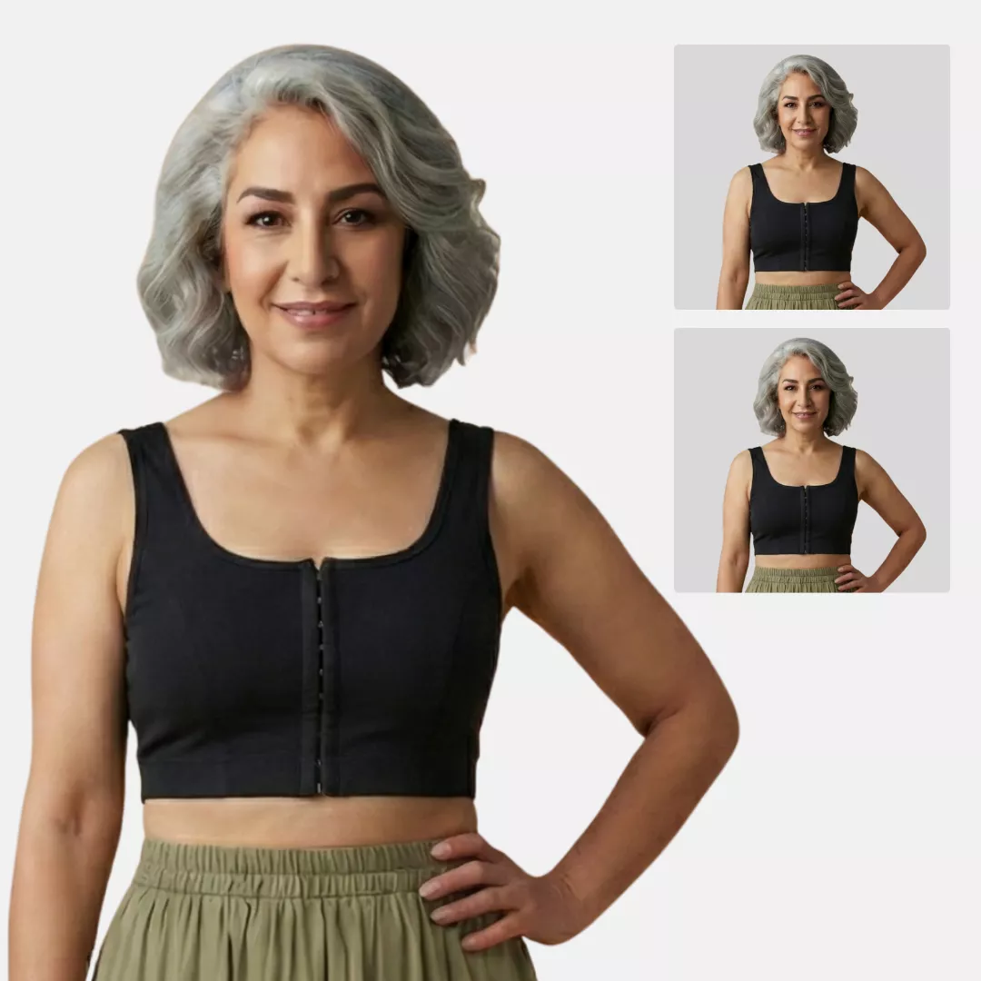 Front Hook Bra | Non-Padded | Non-Wired | Full Coverage | U-Back | Pack of 2 - Image 5