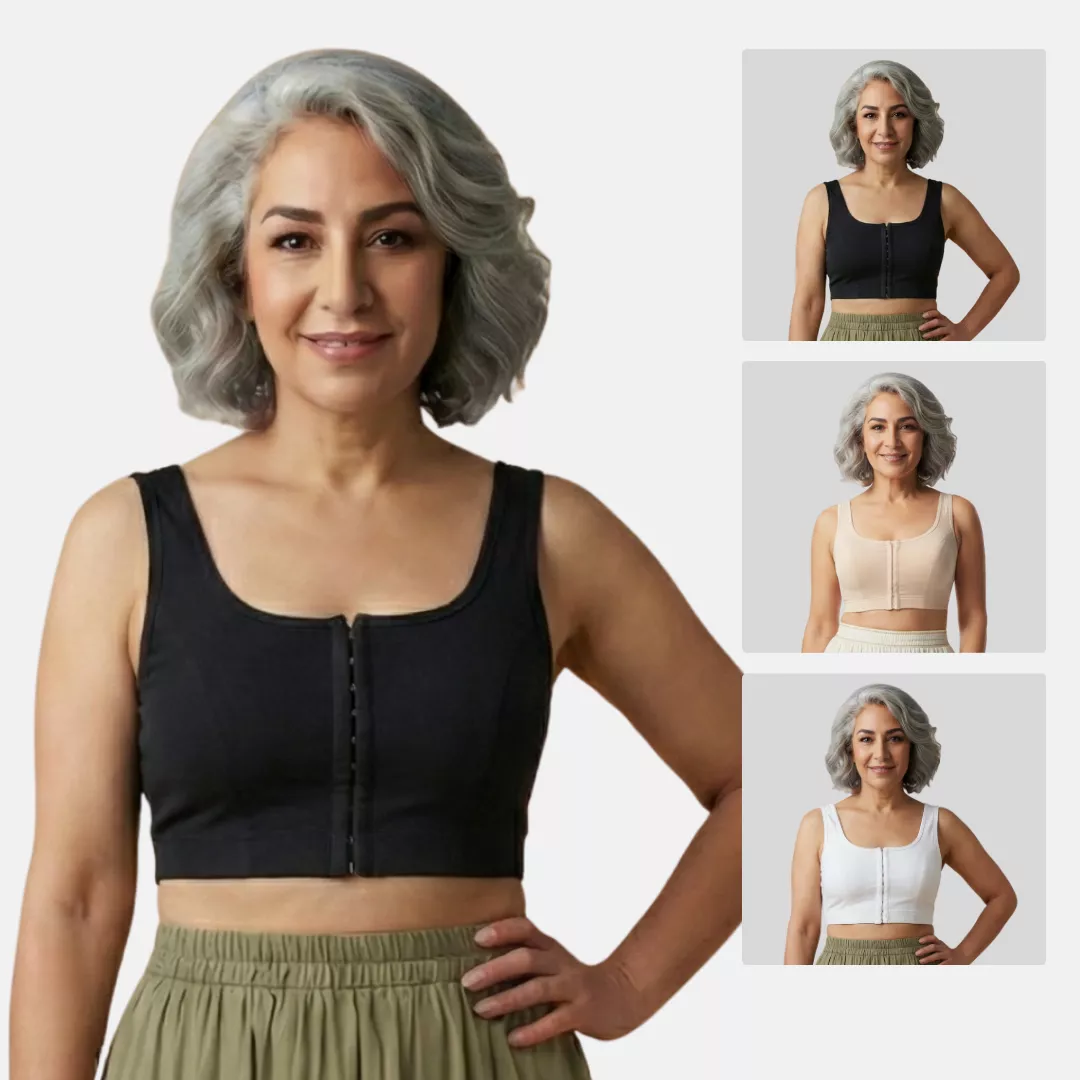 Front Hook Bra | Non-Padded | Non-Wired | Full Coverage | U-Back | Pack of 3 - Image 12