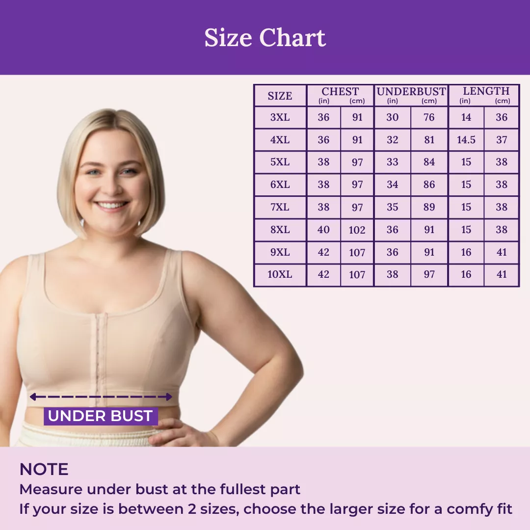 Plus Size Front Hook Bra | Non-Padded | Non-Wired | Full Coverage | U-Back - Image 3