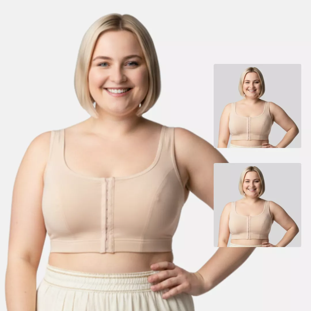Plus Size Front Hook Bra | Non-Padded | Non-Wired | Full Coverage | U-Back | Pack Of 2 - Image 11