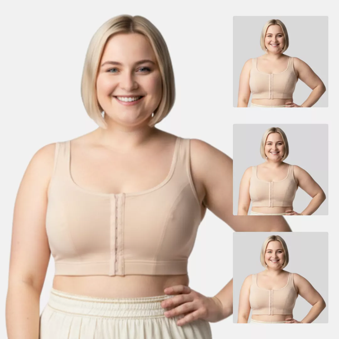 Plus Size Front Hook Bra | Non-Padded | Non-Wired | Full Coverage | U-Back | Pack Of 3 - Image 10