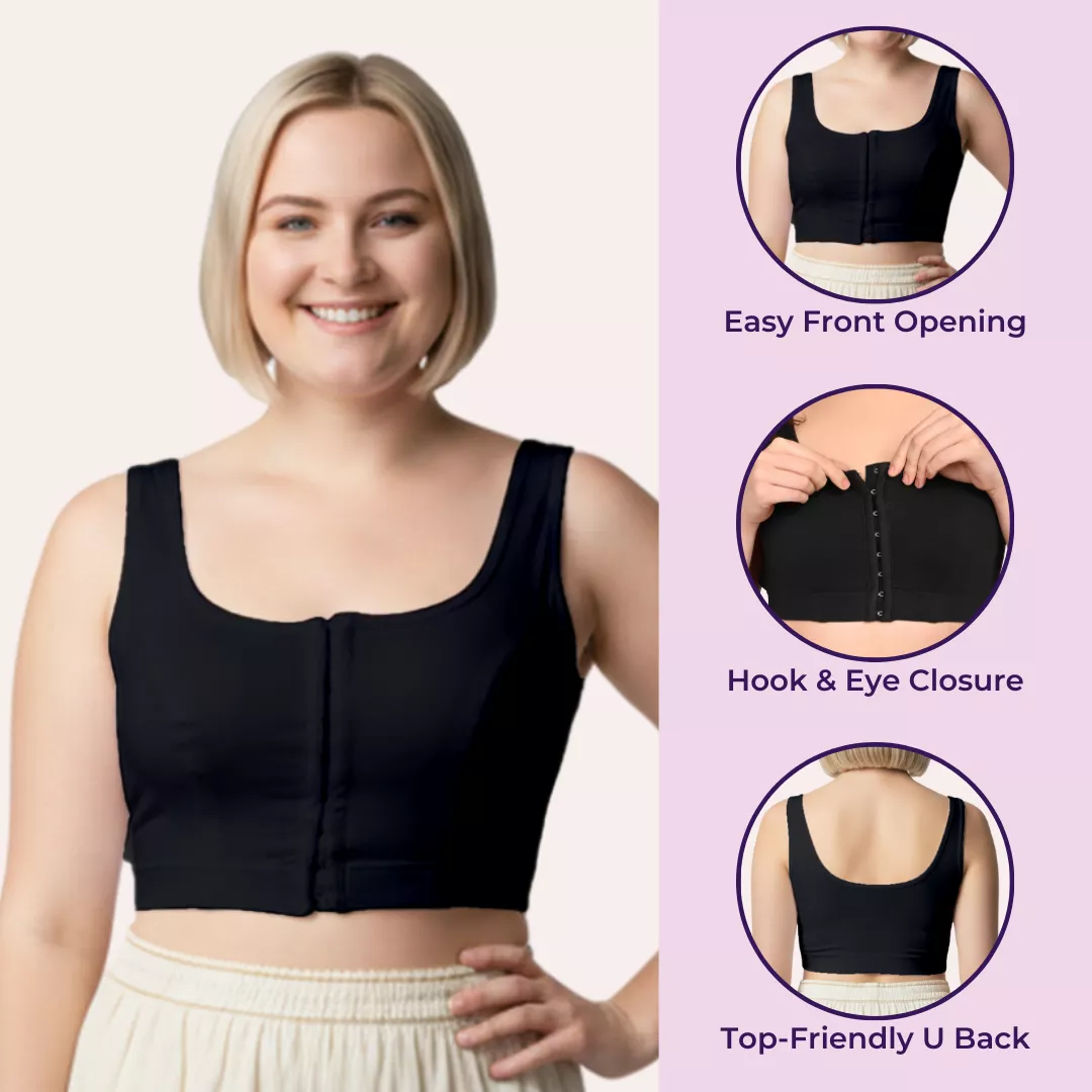 Plus Size Front Hook Bra | Non-Padded | Non-Wired | Full Coverage | U-Back | Pack Of 3 - Image 2