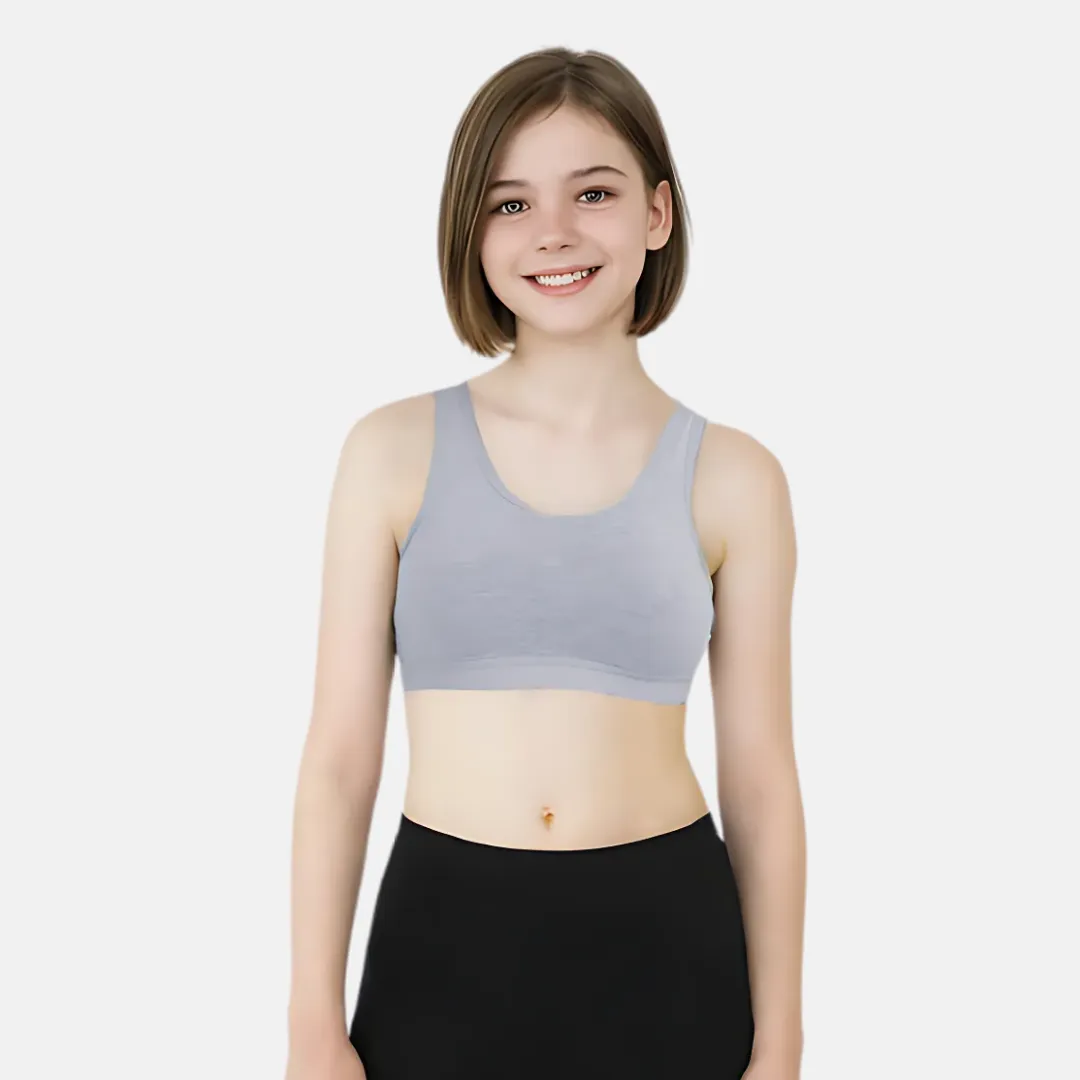 Non Padded Sports Bra | 2 Layered Front Panel For Coverage | Soft Cotton | Slip On Style | Fabric Shoulder | Pack Of 1 - Image 8