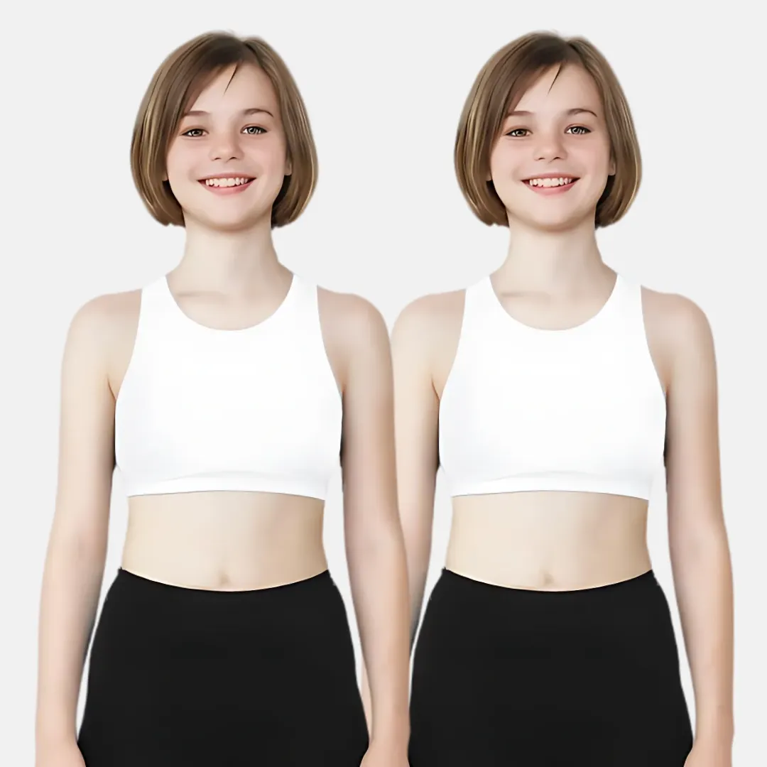Non Padded Sports Bra | 2 Layered Front Panel For Coverage | Soft Cotton | Slip On Style | Fabric Shoulder | Pack of 2 - Image 13