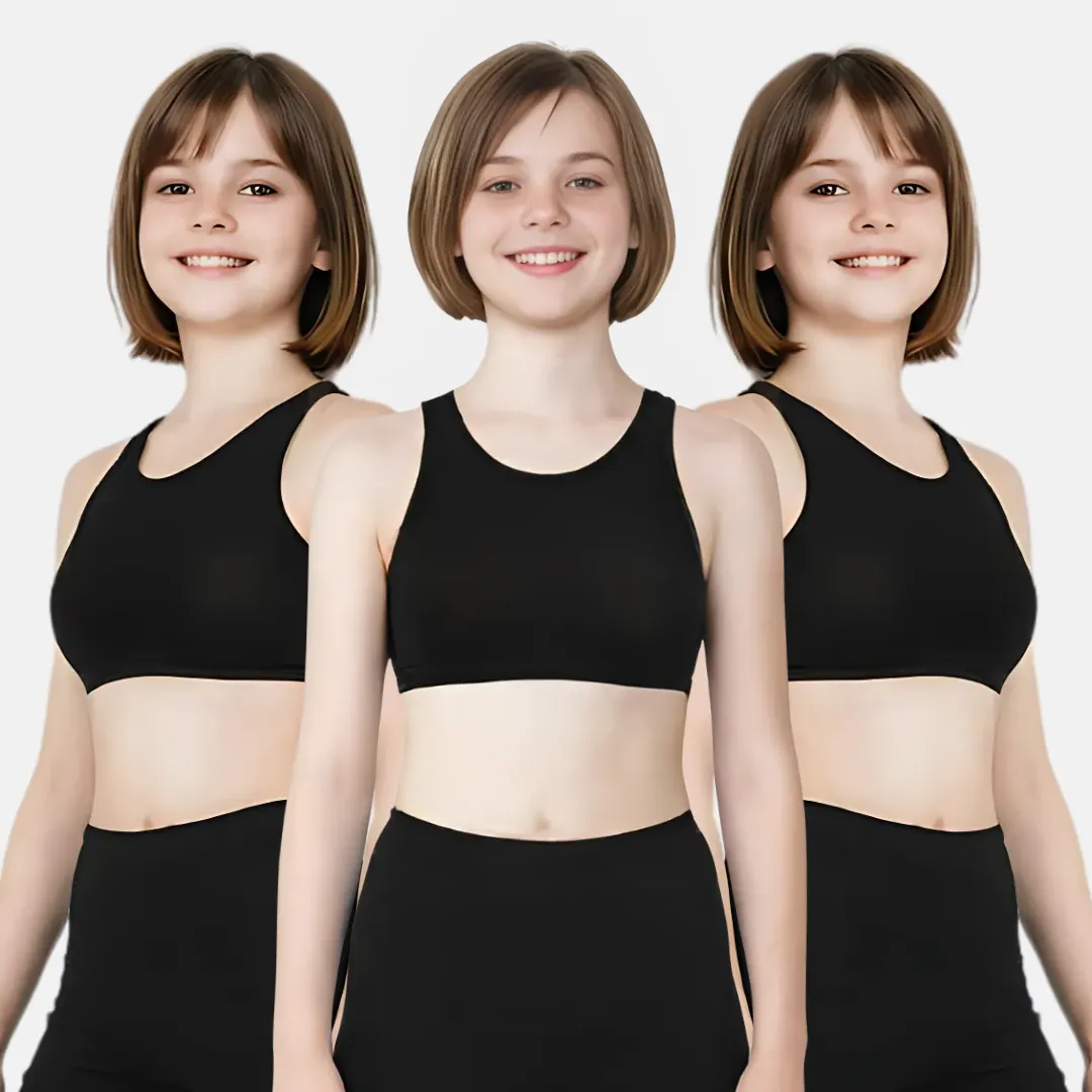 Non Padded Sports Bra | 2 Layered Front Panel For Coverage | Soft Cotton | Slip On Style | Fabric Shoulder | Pack Of 3 - Image 13