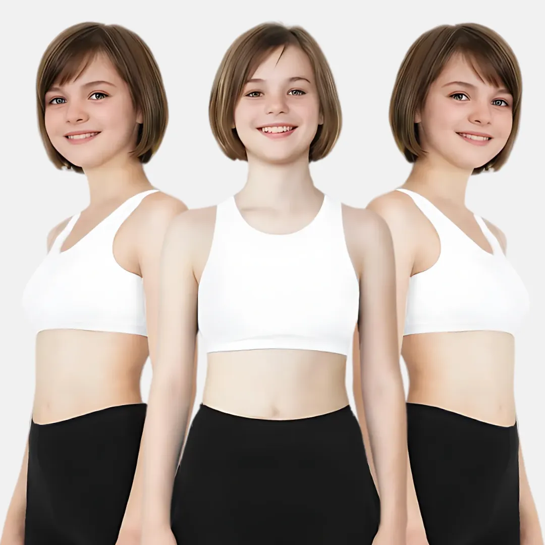 Non Padded Sports Bra | 2 Layered Front Panel For Coverage | Soft Cotton | Slip On Style | Fabric Shoulder | Pack Of 3 - Image 8