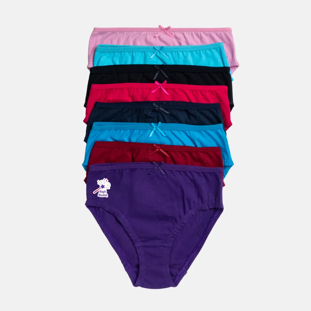 Girl's Knickers | Soft Elastic At Waist | Full Hip Coverage | 7 Pack - Image 7