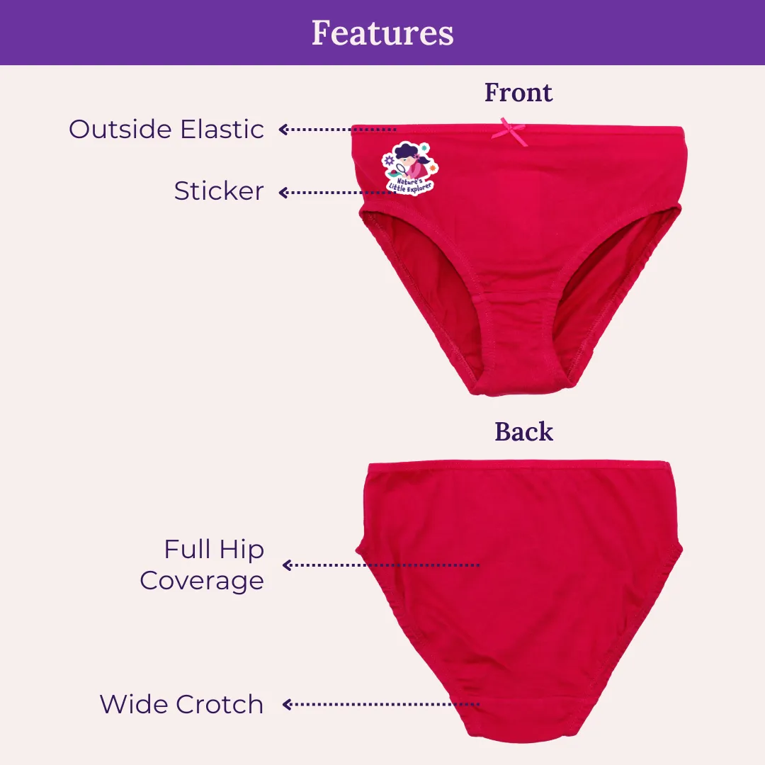 Girl's Knickers | Soft Elastic At Waist | Full Hip Coverage | 7 Pack - Image 2