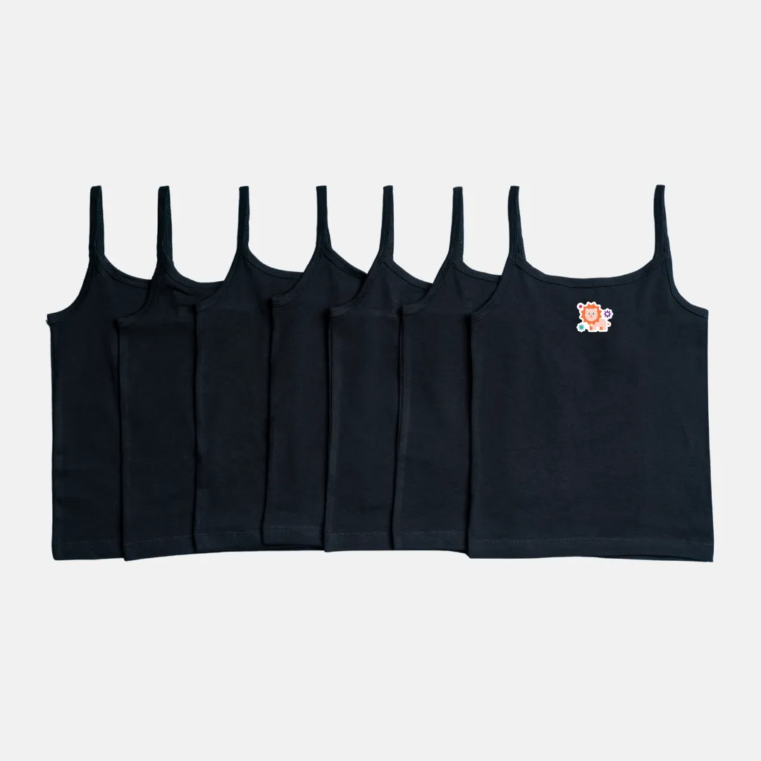 Power Of Choice Girl's Slips | Free DIY Iron On Stickers | Soft Elastic Shoulder To Adjust Length | 7 Pack - Image 13
