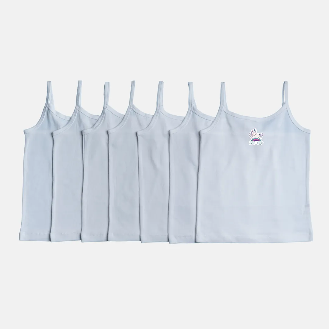 Power Of Choice Girl's Slips | Free DIY Iron On Stickers | Soft Elastic Shoulder To Adjust Length | 7 Pack - Image 16