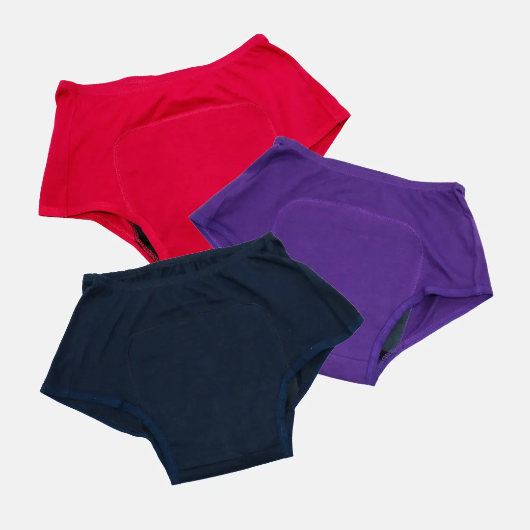 Heavy Flow Period Panties For Beginners | For Heavy Flow Days | Extended Crotch Line | 3 Pack - Image 14