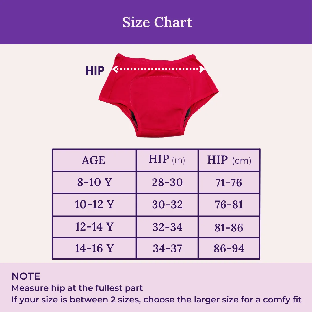 Heavy Flow Period Panties For Beginners | For Heavy Flow Days | Extended Crotch Line | 3 Pack - Image 3