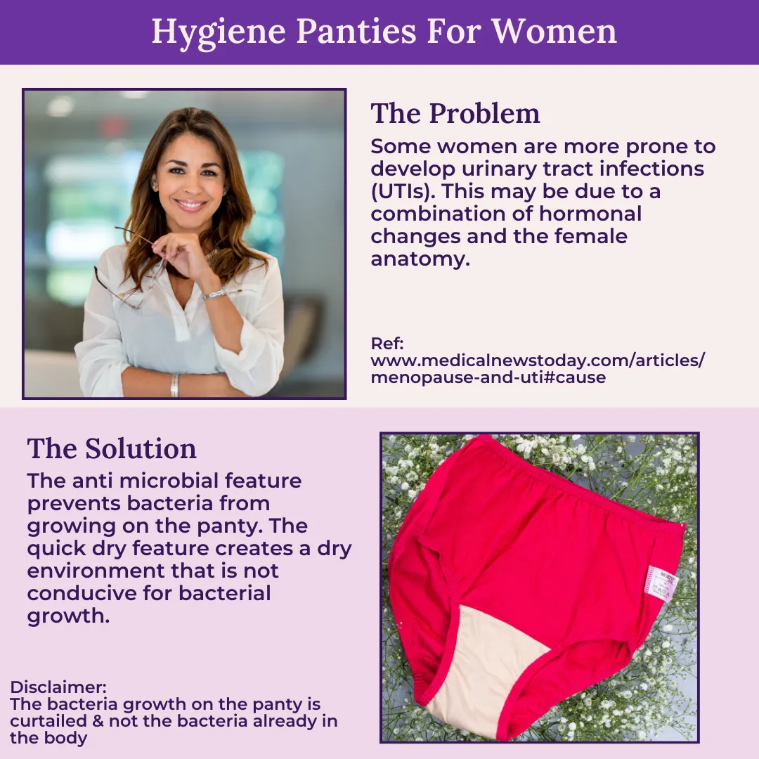 Hygiene Panties | High Waist | Brief Fit | Prevents UTIs | Pack Of 3 - Image 7