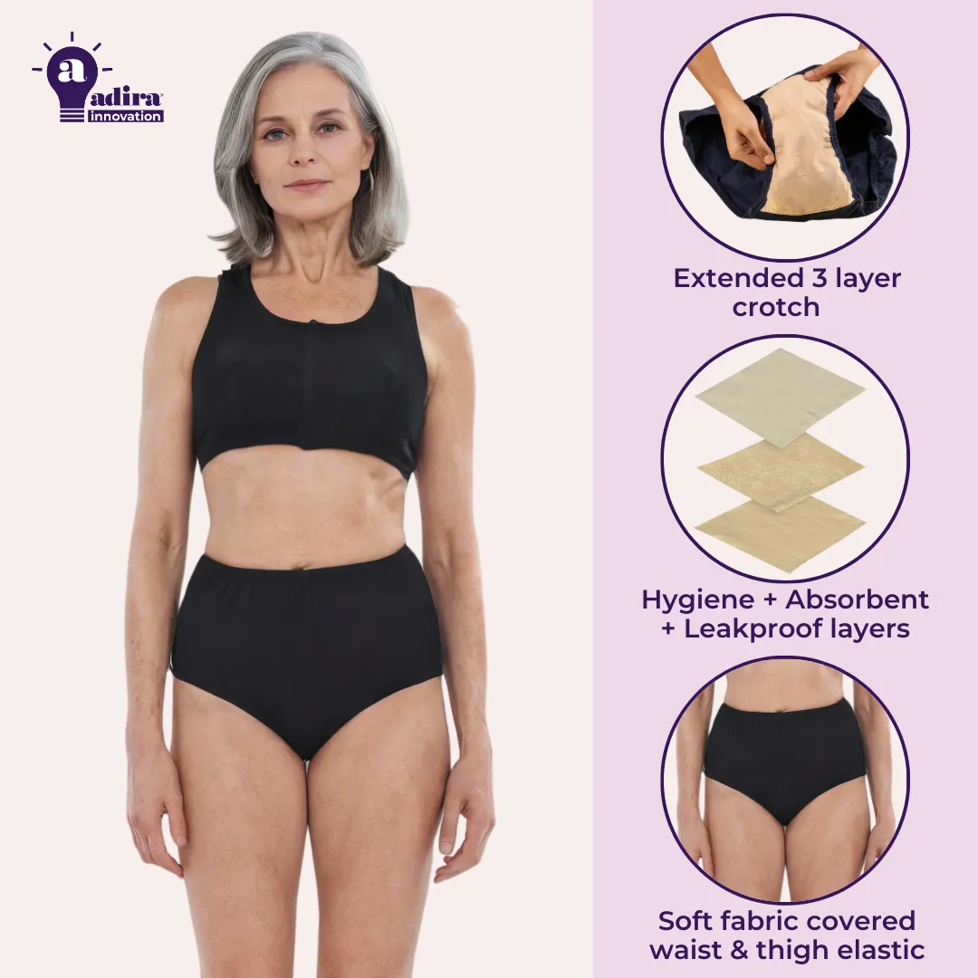 Incontinence Underwear | High Waist | Leakproof Crotch | Absorbs 25ml Of Leaks | Full Hip & Back Coverage - Image 2