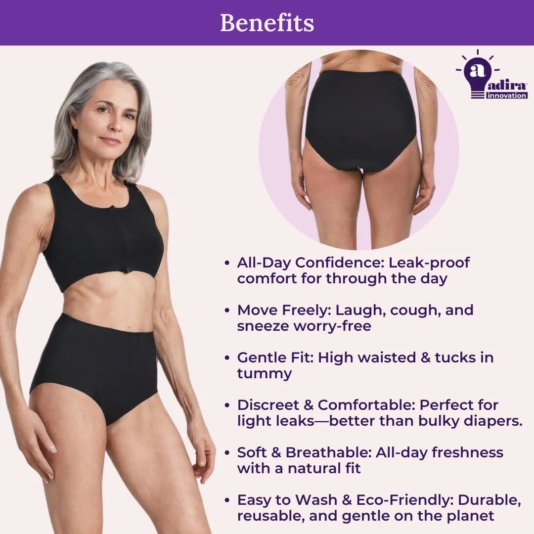 Incontinence Underwear | High Waist | Leakproof Crotch | Absorbs 25ml Of Leaks | Full Hip & Back Coverage - Image 4