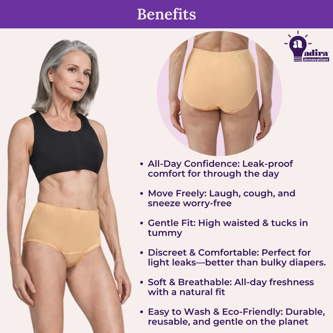 Incontinence Underwear | High Waist | Leakproof Crotch | Holds Leaks Up To 25ml | Washable & Reusable | Pack Of 3 - Image 4
