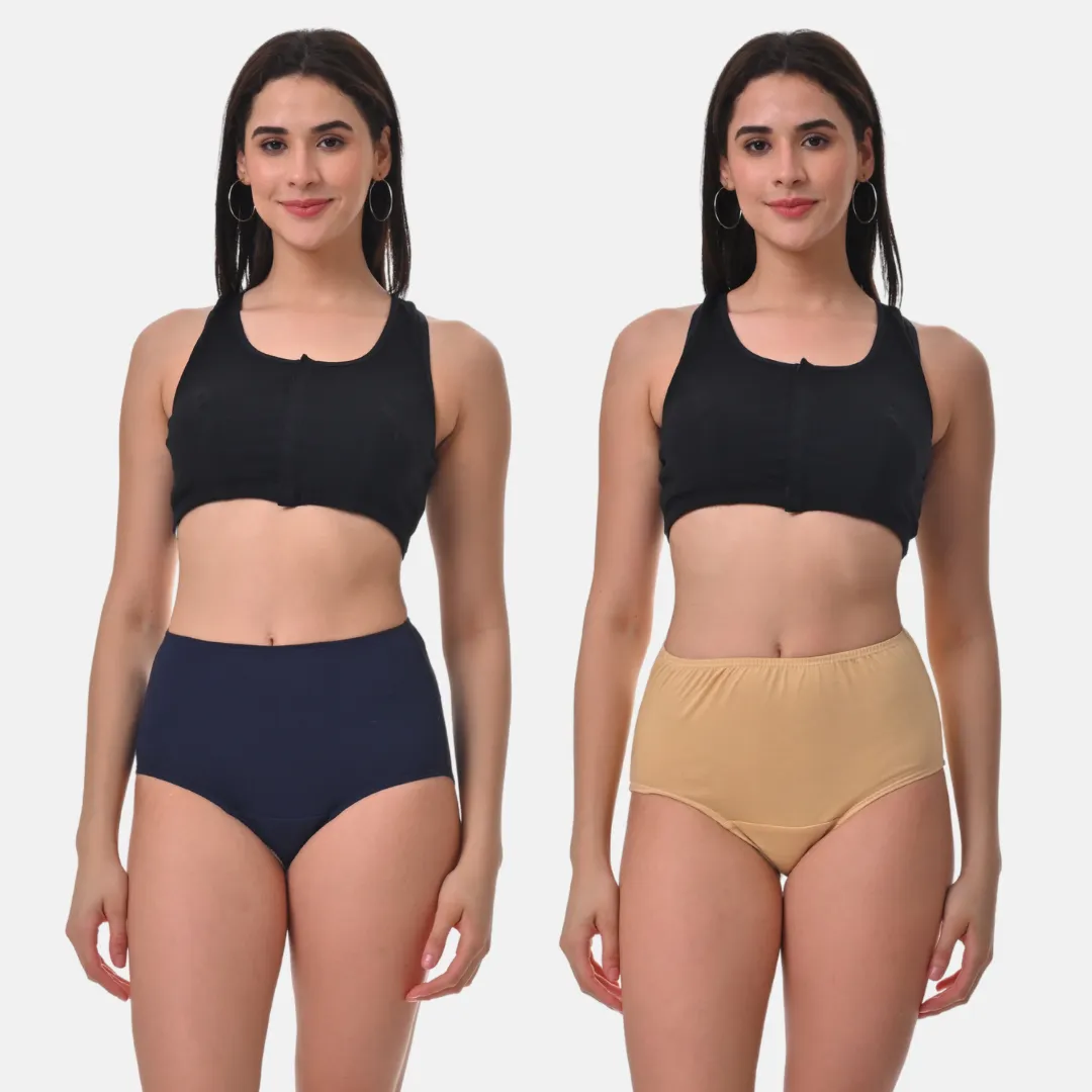 Incontinence Underwear | High Waist | Leakproof Crotch | Absorbs 25ml Of Leaks | Washable & Reusable | Pack Of 2