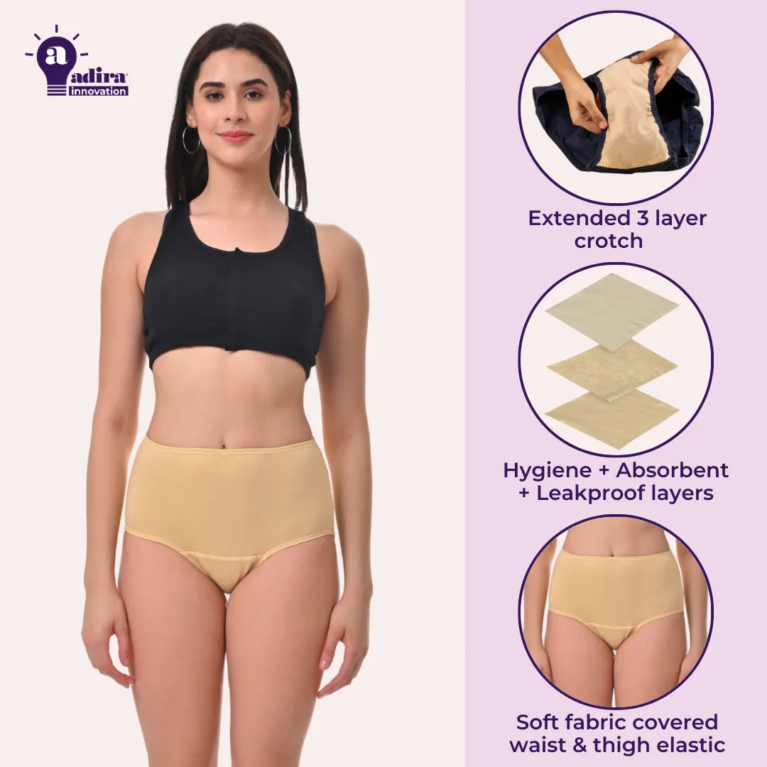 Incontinence Underwear | High Waist | Leakproof Crotch | Absorbs 25ml Of Leaks | Washable & Reusable | Pack Of 2 - Image 2