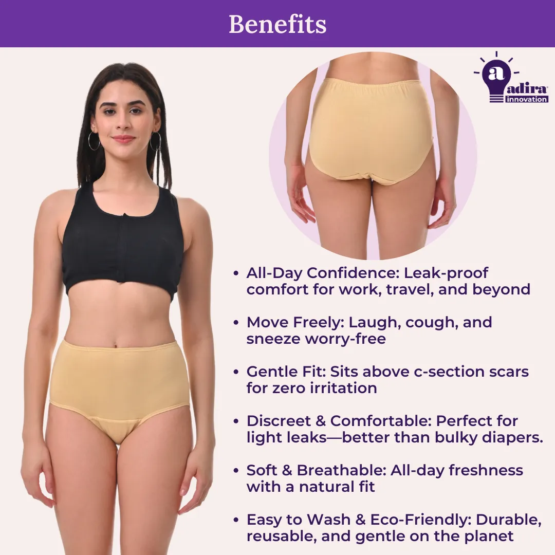 Incontinence Underwear | High Waist | Leakproof Crotch | Absorbs 25ml Of Leaks | Washable & Reusable | Pack Of 2 - Image 4