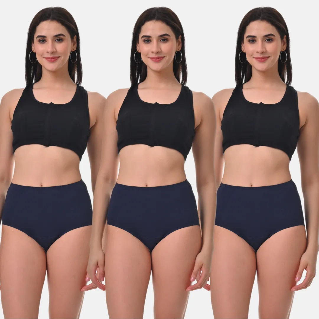 Incontinence Underwear | High Waist | Leakproof Crotch | Absorbs 25 ml Of Leaks | Washable & Reusable | Pack Of 3