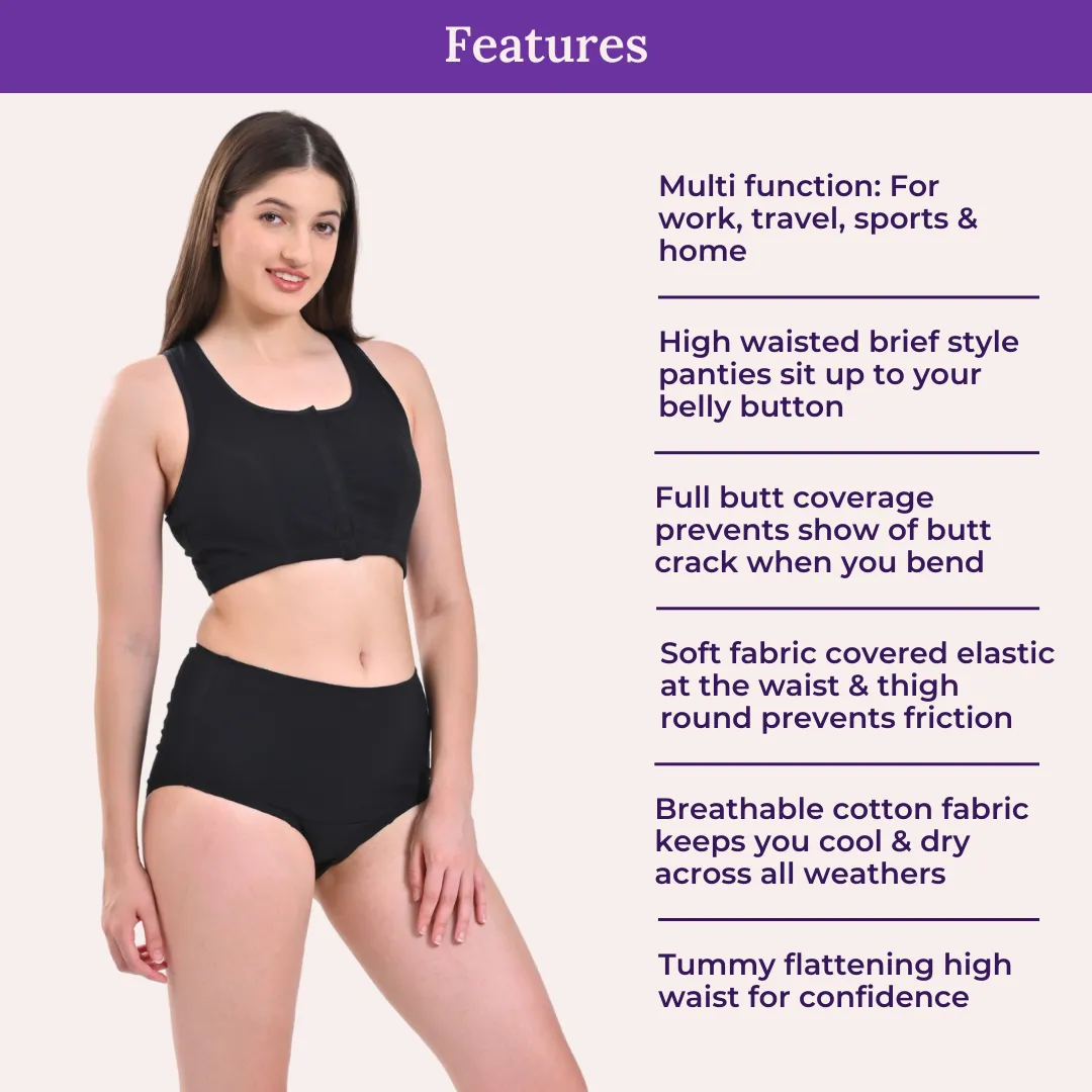 High Waisted Panties | Brief Cut | Full Butt & Hip Coverage | Flattens Belly, Slims & Shapes Silhouette | Soft Elastic At Waist, Leg Openings & Thigh Round | Friction Free & Rash Free - Image 4
