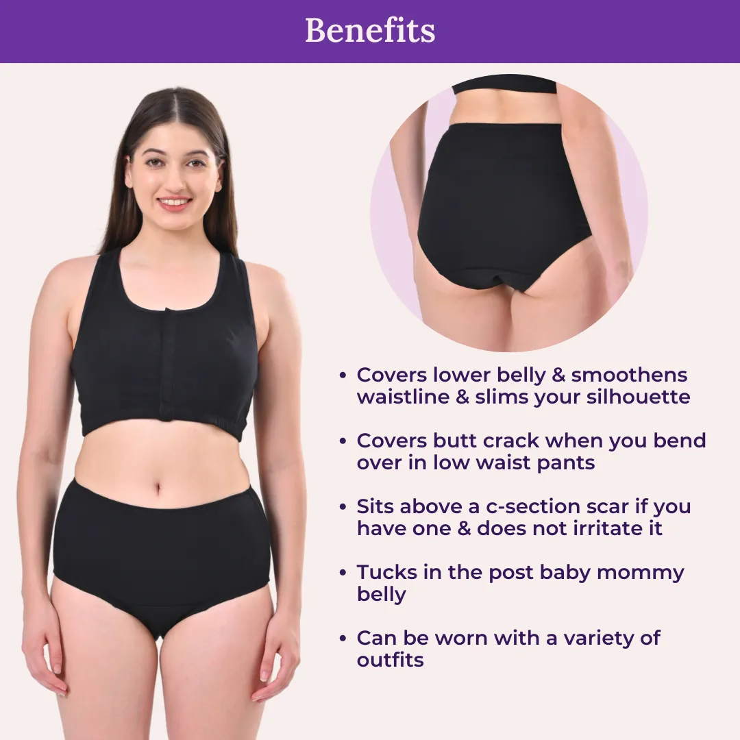 High Waisted Panties | Brief Cut | Full Butt & Hip Coverage | Flattens Belly, Slims & Shapes Silhouette | Soft Elastic At Waist, Leg Openings & Thigh Round | Friction Free & Rash Free - Image 5