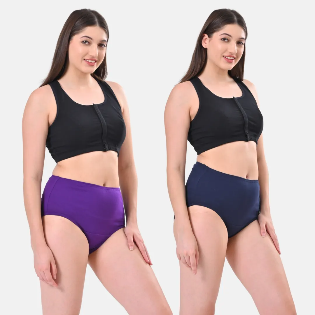 High Waisted Panties | Brief Cut | Full Butt & Hip Coverage | Flattens Belly, Slims & Shapes Silhouette | Soft Elastic At Waist, Leg Openings & Thigh Round | Rash Free | Pack Of 2 - Image 13