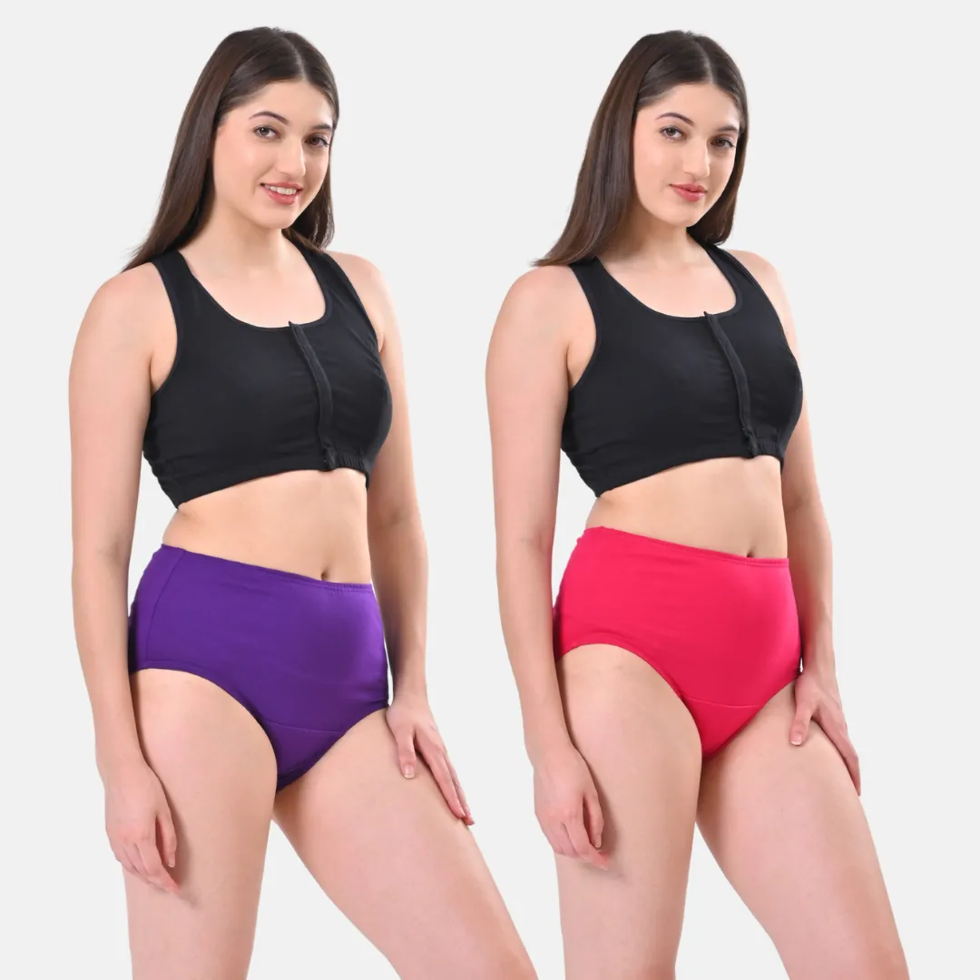 High Waisted Panties | Brief Cut | Full Butt & Hip Coverage | Flattens Belly, Slims & Shapes Silhouette | Soft Elastic At Waist, Leg Openings & Thigh Round | Rash Free | Pack Of 2 - Image 14