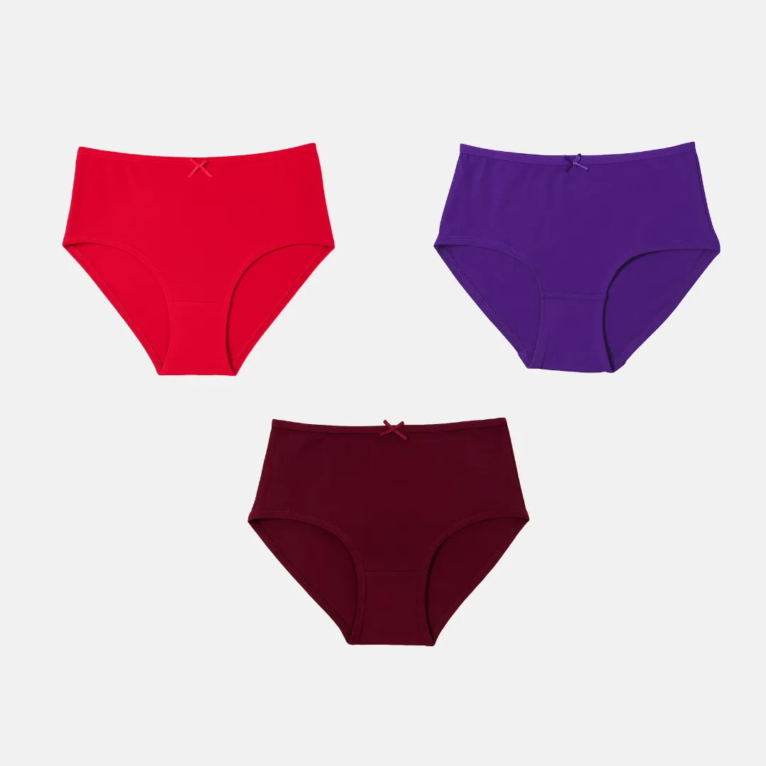 BrZee Hipsters For Teens | Lightweight Cotton-Elastane Fabric | Super Stretchy For Comfort | No Visible Panty Lines | Pack Of 3 - Image 11