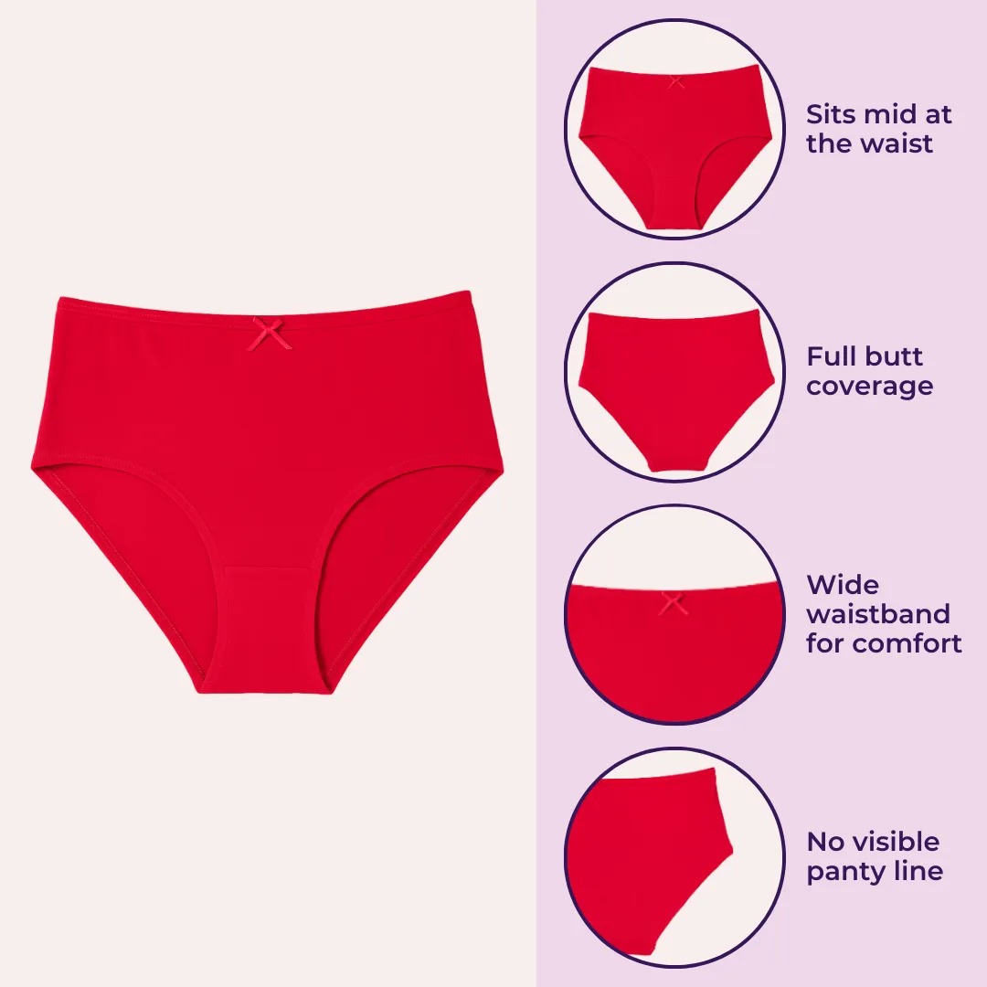 BrZee Hipsters For Teens | Lightweight Cotton-Elastane Fabric | Super Stretchy For Comfort | No Visible Panty Lines | Pack Of 3 - Image 2