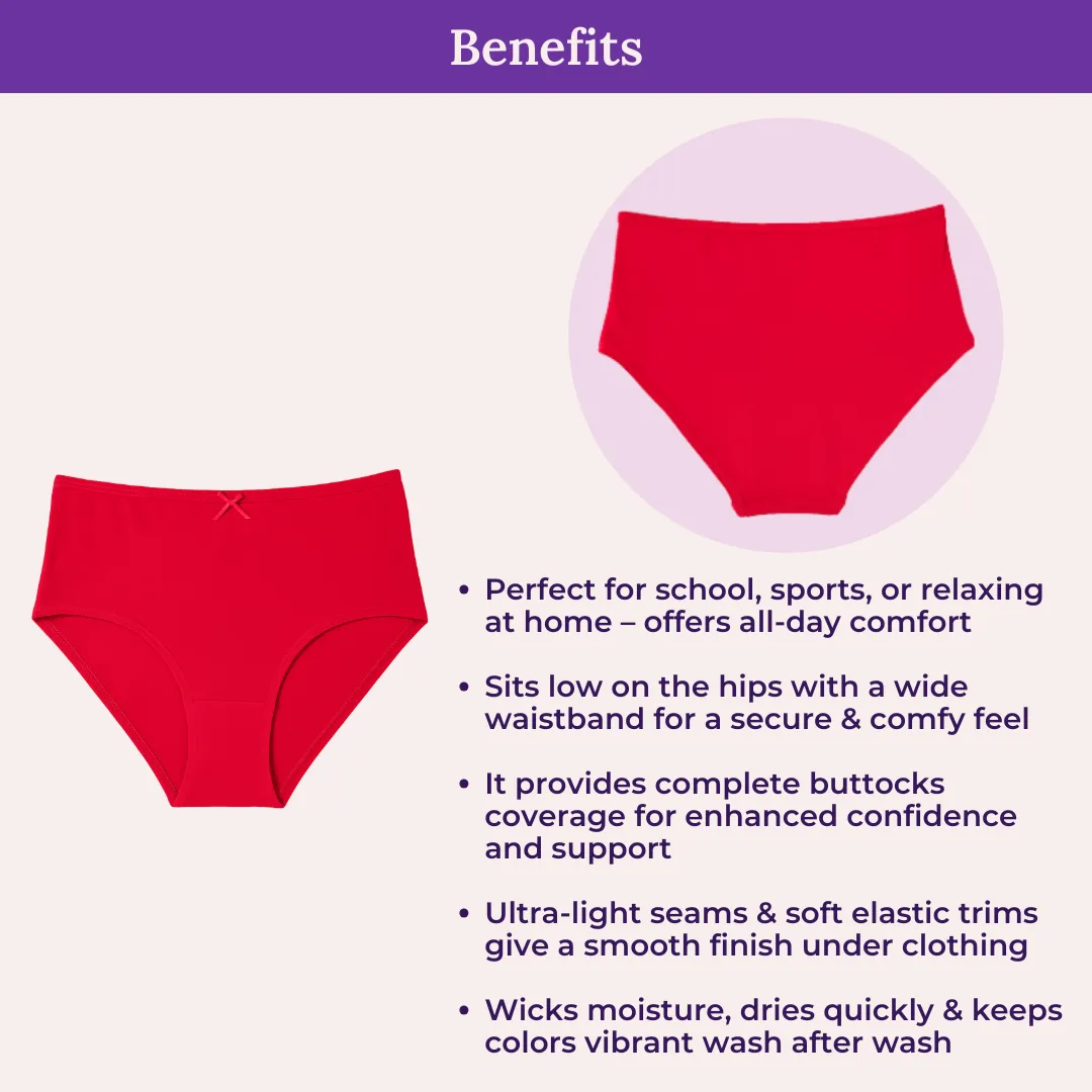 BrZee Hipsters For Teens | Lightweight Cotton-Elastane Fabric | Super Stretchy For Comfort | No Visible Panty Lines | Pack Of 3 - Image 5