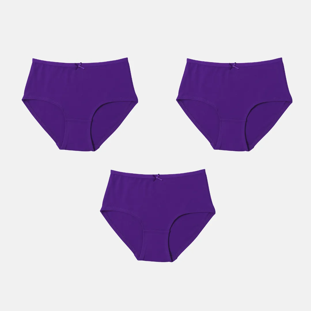 BrZee Hipsters For Teens | Lightweight Cotton-Elastane Fabric | Super Stretchy For Comfort | No Visible Panty Lines | Pack Of 3 - Image 8