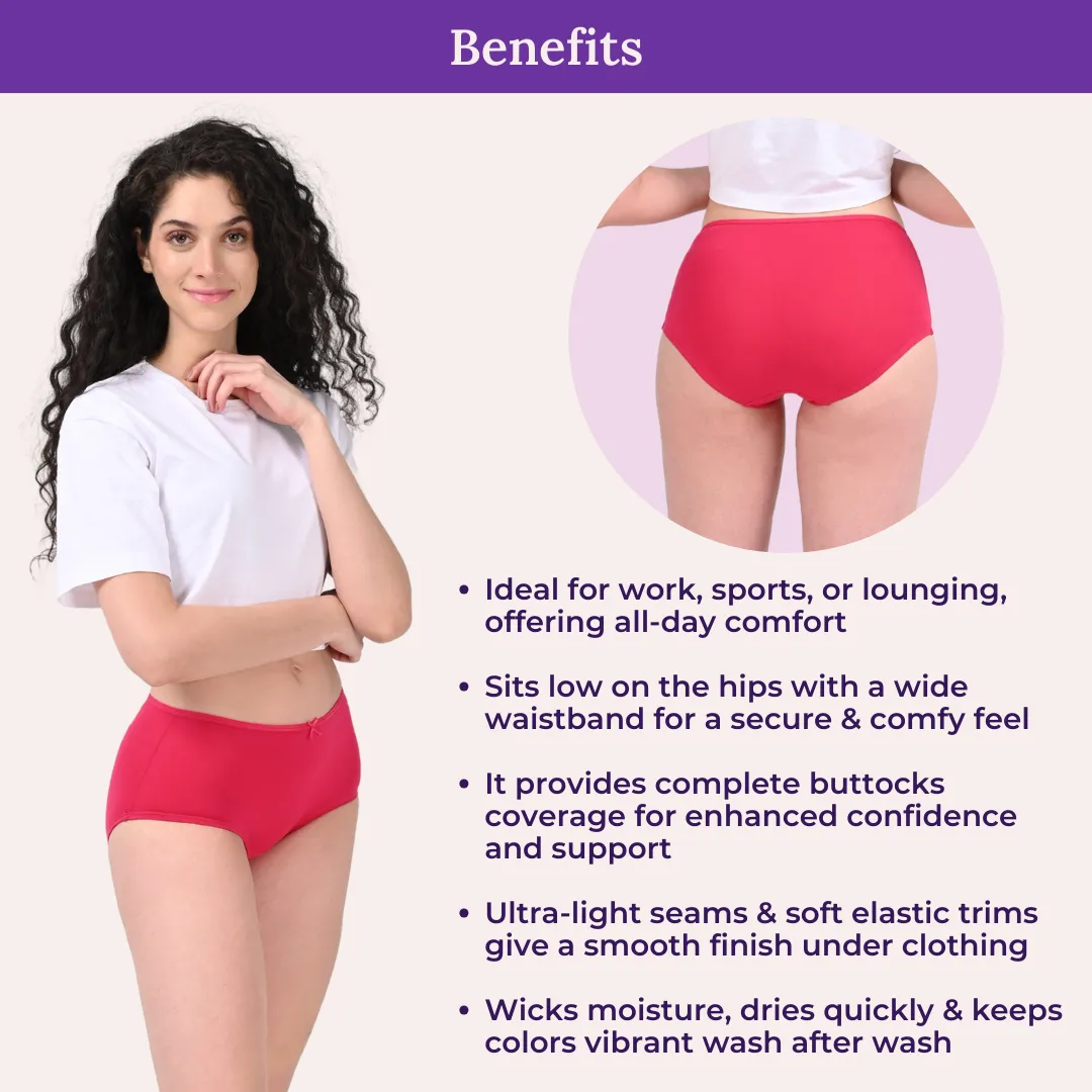 BrZee Hipsters | Lightweight Cotton-Elastane Fabric | Super Stretchy For Comfort | No Visible Panty Lines | Pack Of 3 - Image 5