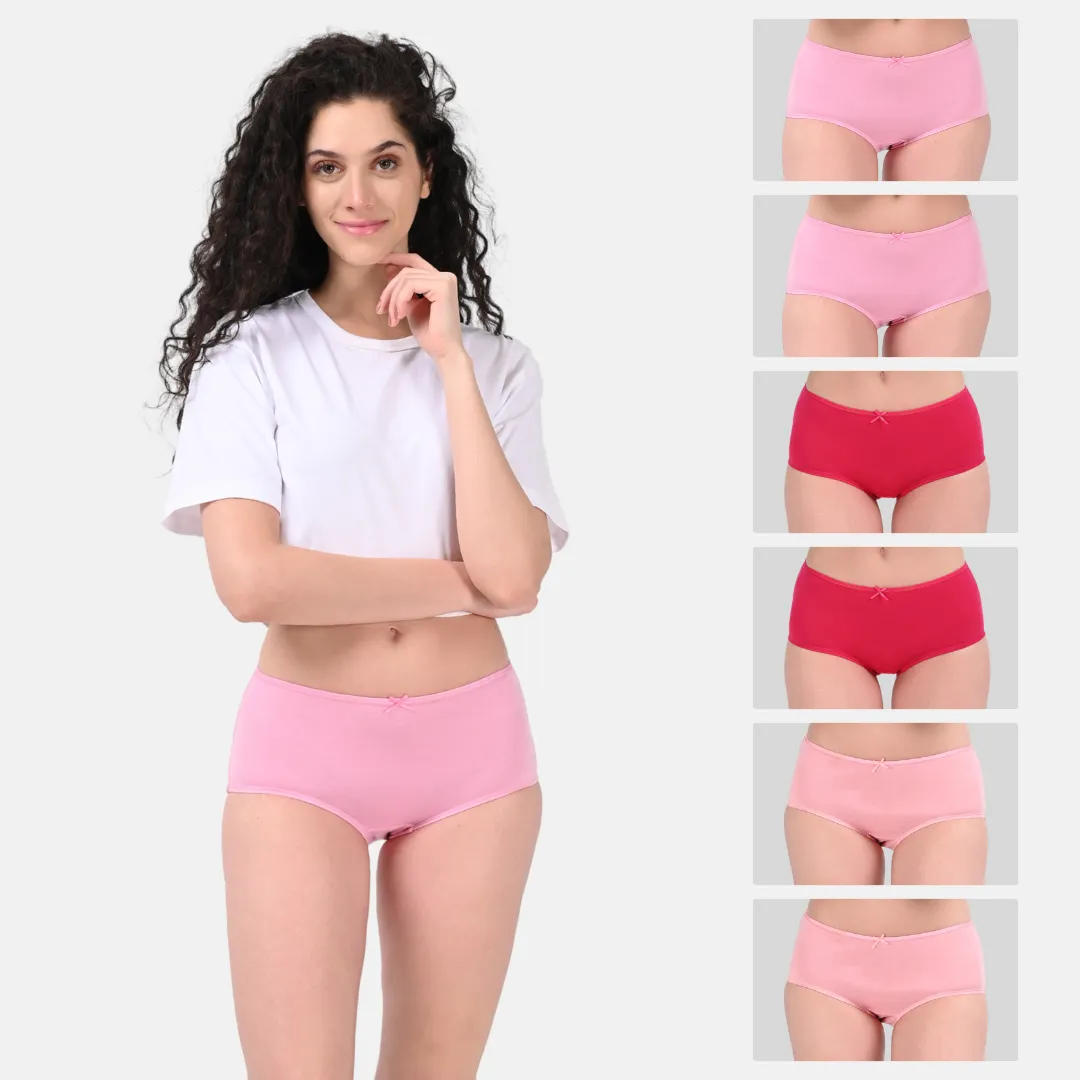 BrZee Hipsters | Lightweight Cotton-Elastane Fabric | Super Stretchy For Comfort | No Visible Panty Lines | Pack Of 6 - Image 9