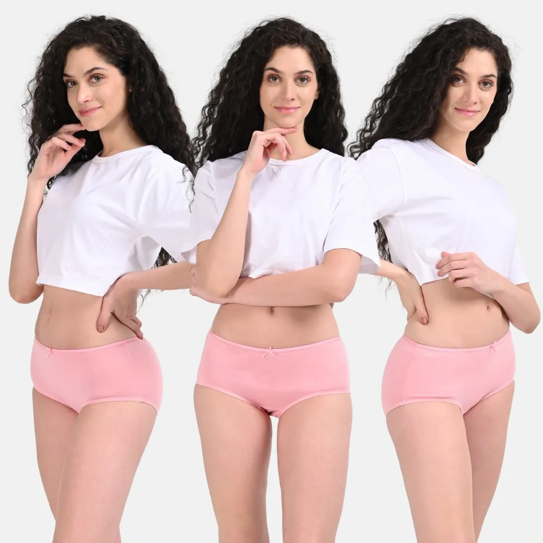 BrZee Hipsters | Lightweight Cotton-Elastane Fabric | Super Stretchy For Comfort | No Visible Panty Lines | Pack Of 3