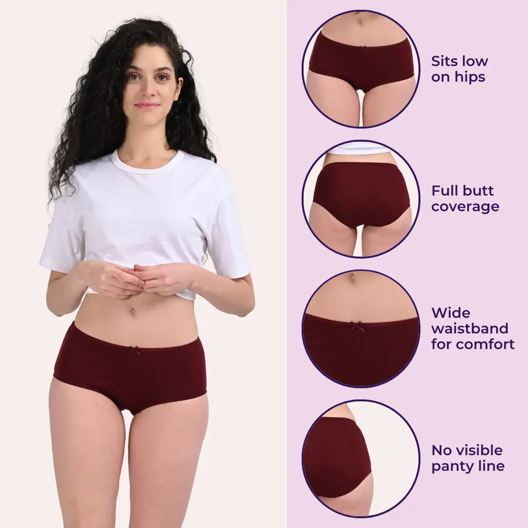 BrZee Hipsters | Lightweight Cotton-Elastane Fabric | Super Stretchy For Comfort | No Visible Panty Lines | Pack Of 3 - Image 2