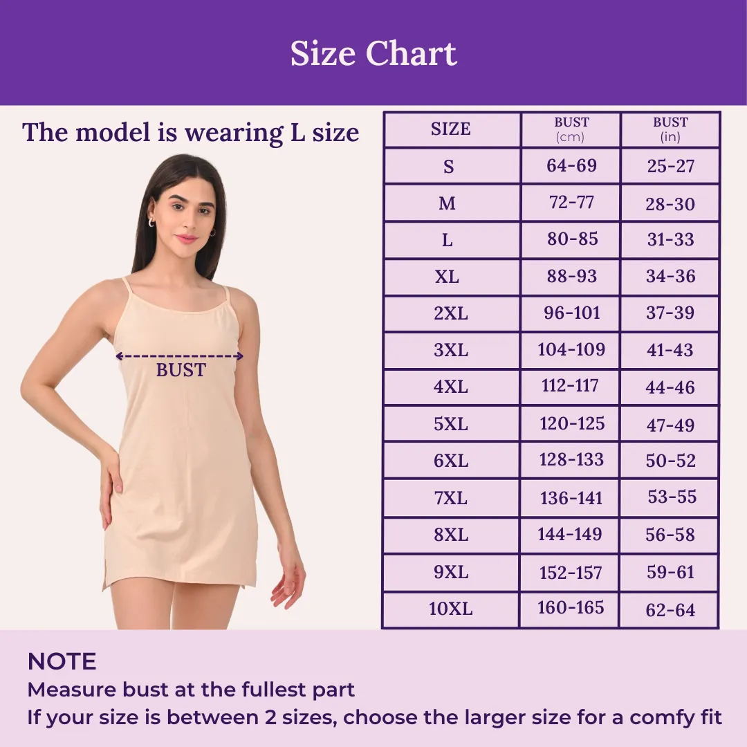 Inner Slip For Kurtis & Kurtas | Adjustable Straps | Front Round Neckline | Side Slits For Easy Movement - Image 3