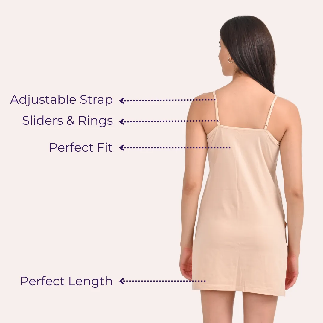 Inner Slip For Kurtis & Kurtas | Adjustable Straps | Front Round Neckline | Side Slits For Easy Movement - Image 6