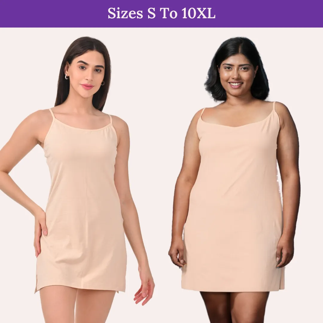 Inner Slip For Kurtis & Kurtas | Adjustable Straps | Front Round Neckline | Side Slits For Easy Movement - Image 7