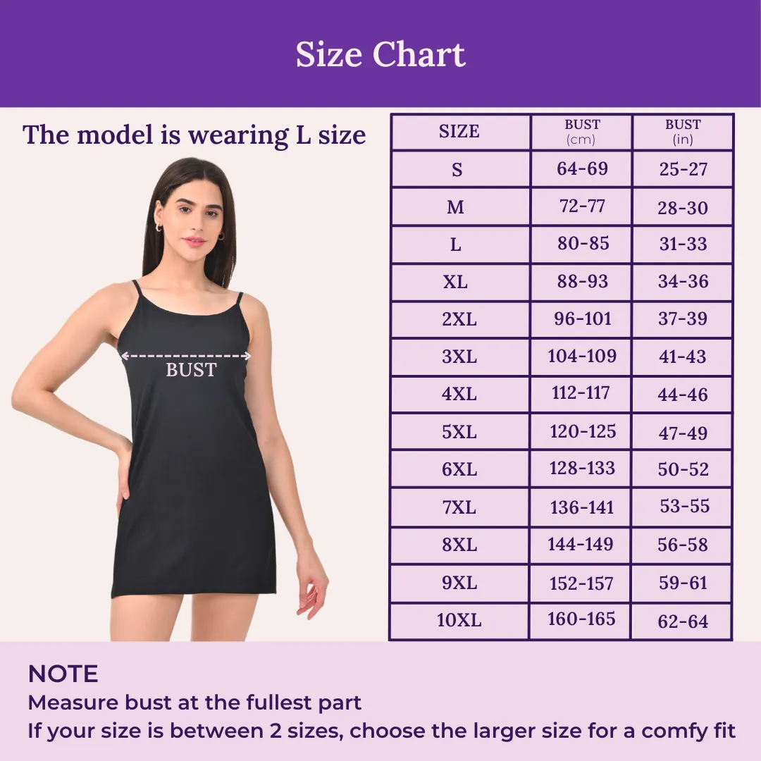 Inner Slip For Kurtis & Kurtas | Adjustable Straps | Front Round Neckline | Side Slits For Easy Movement | Pack Of 2 - Image 3